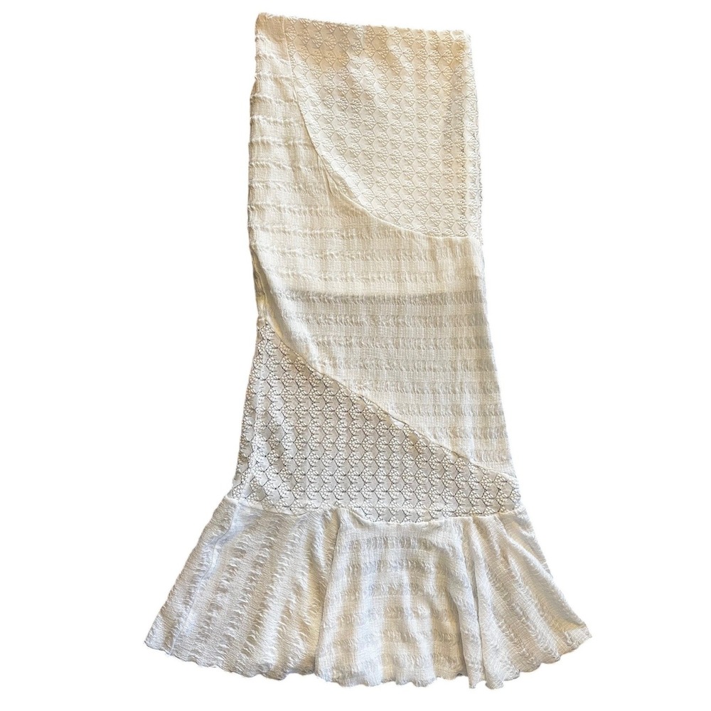 Princess Polly Natoma Lace Bias Cut Maxi Skirt White Size 6 NWT - Picture 3 of 4